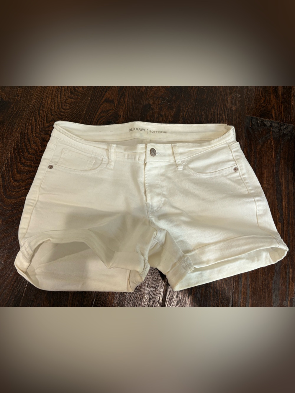 Old Navy White Denim Rolled-Hem Shorts